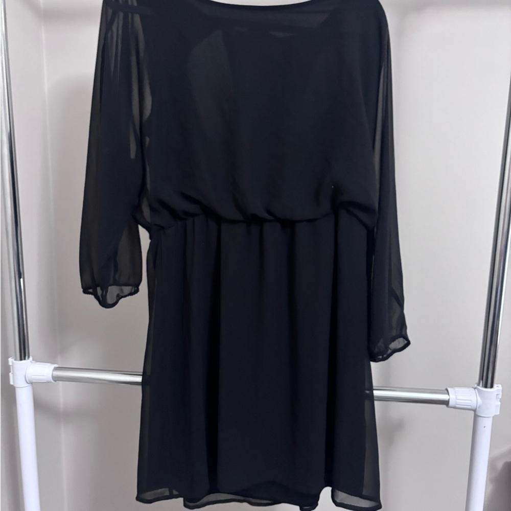 Express Black Sheer Mini Dress